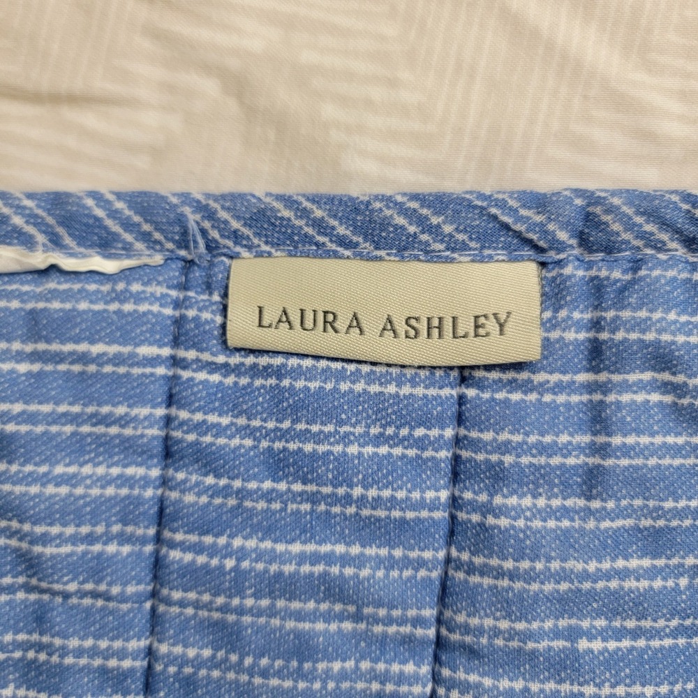 Laura Ashley Paisley Printed Patchwork Blue King Cotton Quilt Bedcover 100x90 - Picture 4 of 7
